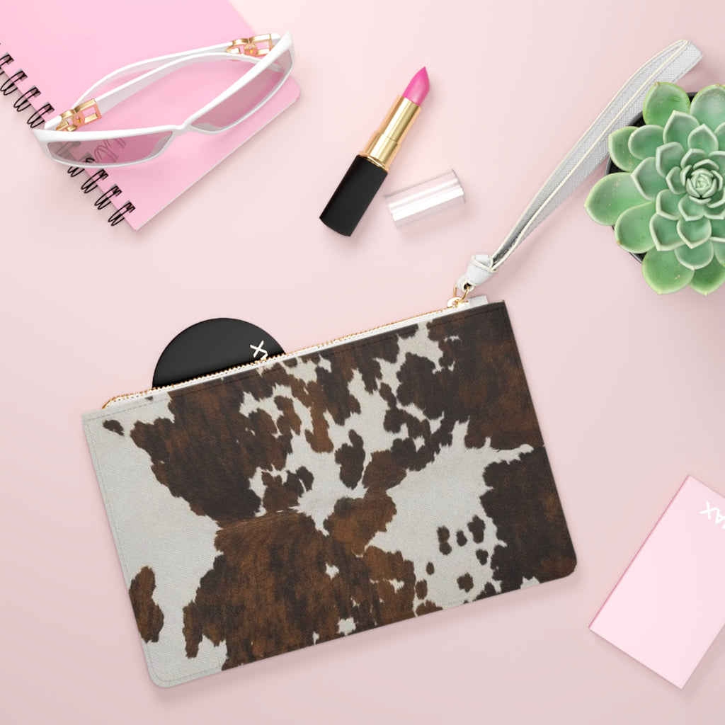 Cow Print Clutch Bag